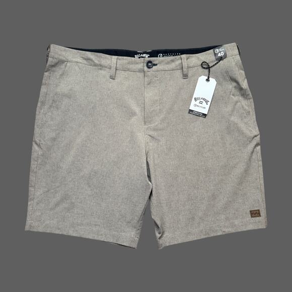 Billabong Crossfire Mid Hybrid Shorts Khaki Size 40 NWT Mens - Picture 1 of 8